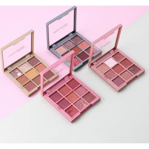 MISS ROSE Pearlescent Matte Nine-Color Eyeshadow Makeup Waterproof Long-lasting Natural Eyeshadow Palette