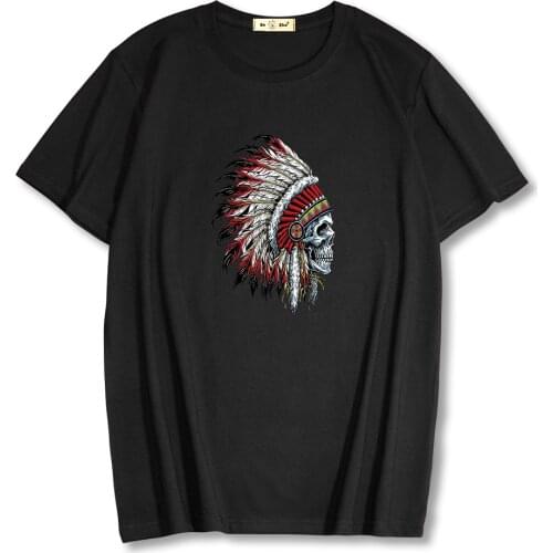 2021 Summer New Indian Print Men Short Sleeve T shirt 100% Cotton Streetwear Tops Casual Fashion Unisex Mens Clothing Tee