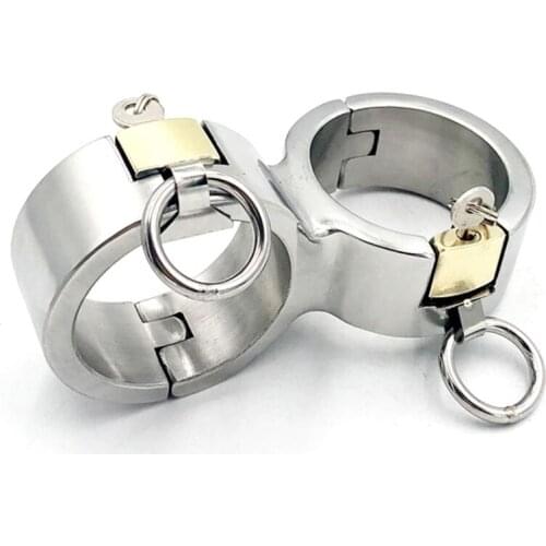 Adult Games BDSM Bondage Cross Metal Handcuffs Slave Fetish Restraints Torture Stainless Steel Hand Cuffs Sex Toys For Couples