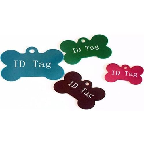 300pcs/lot Double Sides Bone Shaped Personalized Dog ID Tags Customized Cat Pet Name Phone No. 50x34mm 40*27mm 38x25mm 30x24mm
