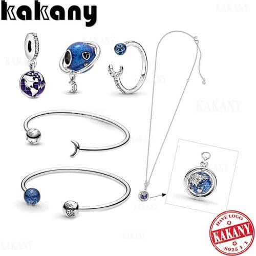 Fashion 100% S925 Sterling Silver Moon Planet Jewelry Set Series Original Diy Jewelry, Suitable For Gifts For Women