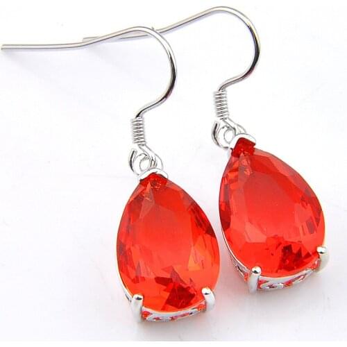 Supply Classic Drop-Shaped Pear-Shaped Cognac Citrine Earrings Copper Silver-Plated Material Source Tassel Jewelry