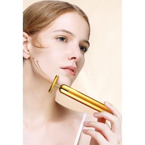 Face Massage Tool Golden Beauty Roller Facial Beauty Roller Vibration Massager Stick Lift Skin Tightening Wrinkle Bar
