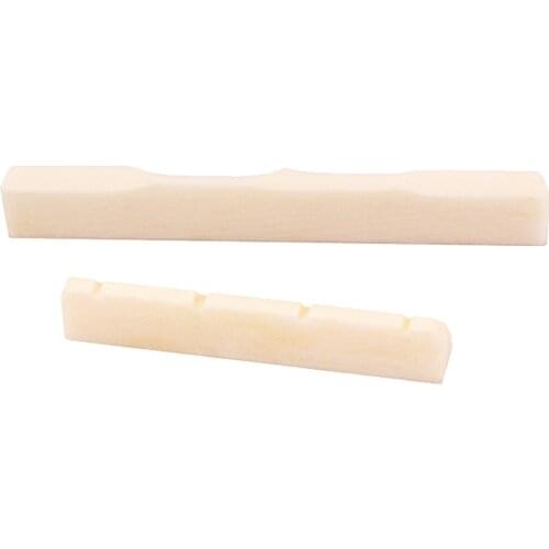 Slotted Buffalo Bone BRIDGE SADDLE AND NUT for 4-String Mini GUITAR