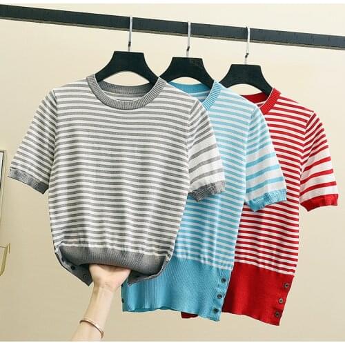 2021 New Summer Korean Fashion Tees Womens Loose Plus Size O-Neck Students Embroidery Short Sleeved T shirt Clothes Female Tops