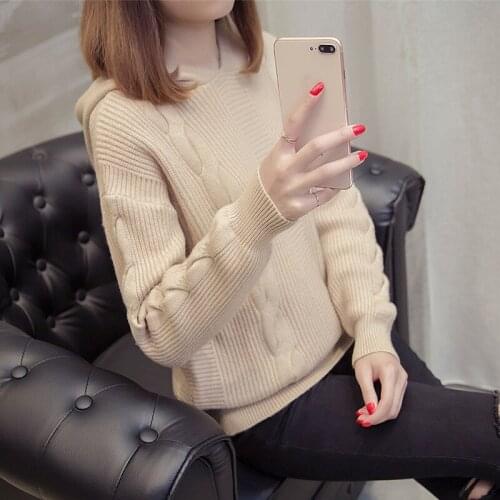 2021 New Autumn Woman Solid Hooded Sweater Female Long Sleeve Pullover Short Soft Jumpers Ladies Knit Tops Pull Femme Knitwear