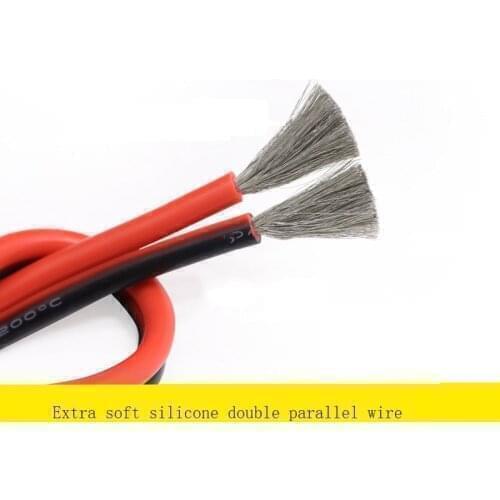 10AWG Red And Black Double Parallel Cable Connecting Line Silicone Rubber 2pins Wire Extra Soft Insulated Core-3/5Meters