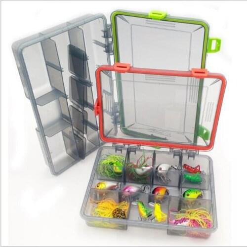 2 pcs/lot Multi-function storage box, fake bait storage box, waterproof road sub-box, multi-grid plastic bait box, fishing gear