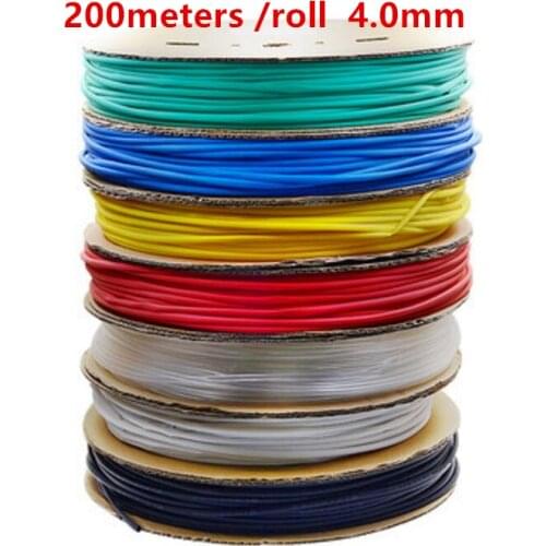 200m/roll 4MM Heat shrinkable tube heat shrink tubing Insulation casing 200m a reel