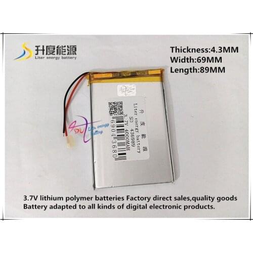 3.7V 4000mAH 436989 Polymer lithium ion / Li-ion battery for tablet pc power bank cell phone speaker