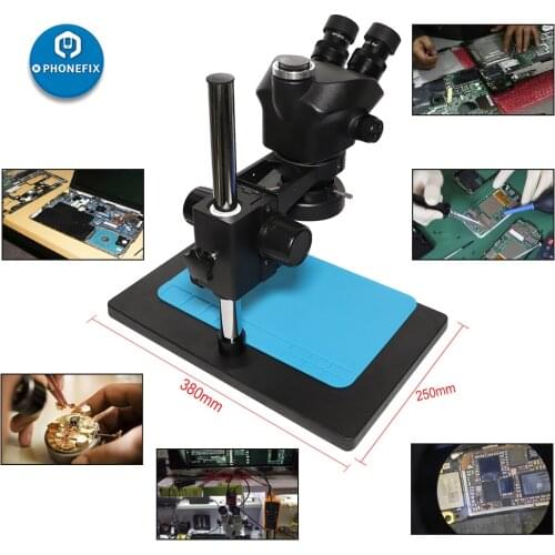7X-45X Simul-focal Trinocular Zoom Stereo Microscope 38MP HDMI Camera Digital Microscopio + 1X C mount for Phone PCB Chip Repair