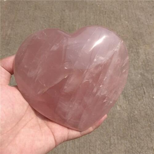 840g Natural Big Rose Quartz Crystal with Heart Reiki Healing LA2066
