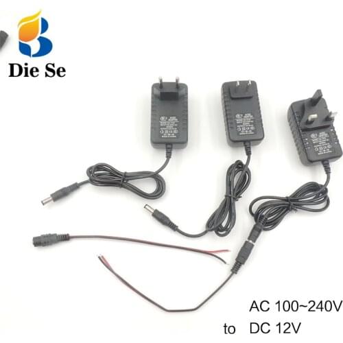 Power Adapter DC 12V 1A Adapter 220V to 12V Charge Supply Universal Switch EU US UK Plug 220V to 12V Linear Power Supply 12V