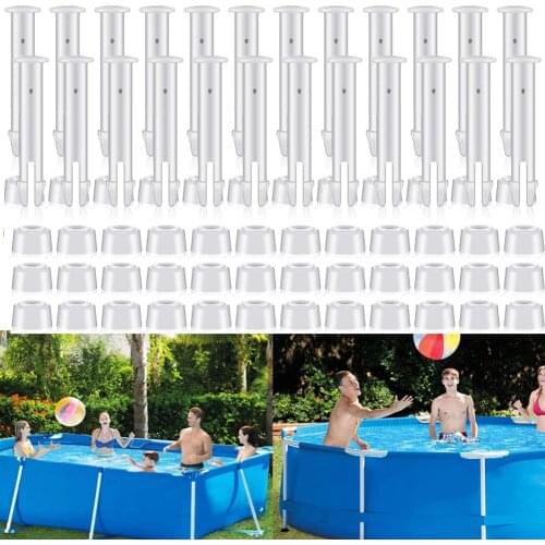 Swimming Pool Accessories Bolt Plug Cap Nail Plastic Pool Joint Pin 24pcs Ground Rectangular Round Frame JDH88