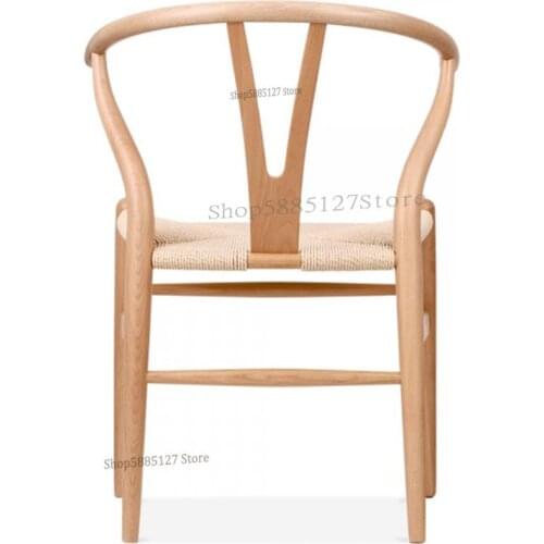 Pure Nordic Solid Wood Chair Cafe Dining Chair Fashion Modern Y Chair New Chinese Style Circle Chair Simple Restaurant Chair Hor