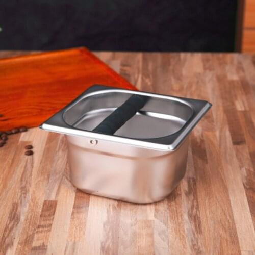 Stainless Steel Coffee Filters Bucket Espresso Grounds Residue Knock Box Container pan Kitchen Coffee Filters Tools