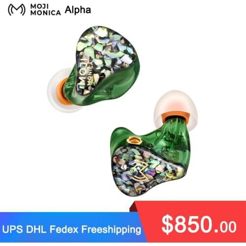 Moji Monica Alpha 2EST+1DD+2BA Hybrid IEMs Hifi Music Monitor DJ Studio Sport MMCX Hand Made Earphone Earbuds ES12 AQ7 Baldr QDC
