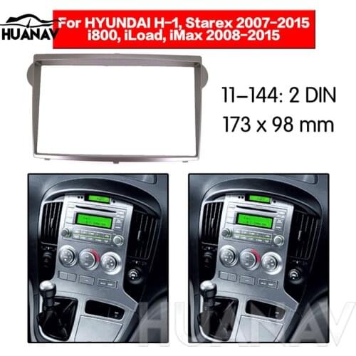 HUANAV Car Radio stereo Fitting installation adapter fascia For 2007-2015 HYUNDAI STAREX/ H1 2DIN (Silver) Audio Fascias