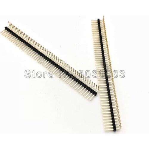 5pcs/lot 1.27 single-row pin 1*40P 1.27mm spacing single-row bending needles 90 degree bending pin gold plating