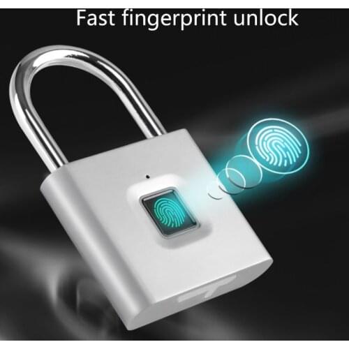 Fingerprint Keyless Door Lock Smart Biometric Electronic Padlock Anti-theft Drop Shipping