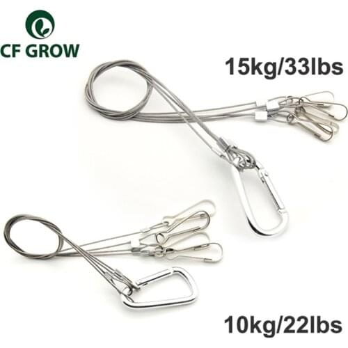 Light Suspension Kit Stainless Steel Hang Rope Hook Galvanized Steel Cable Hanging lights Grow light Fixtures 10/15kg 22/33lbs