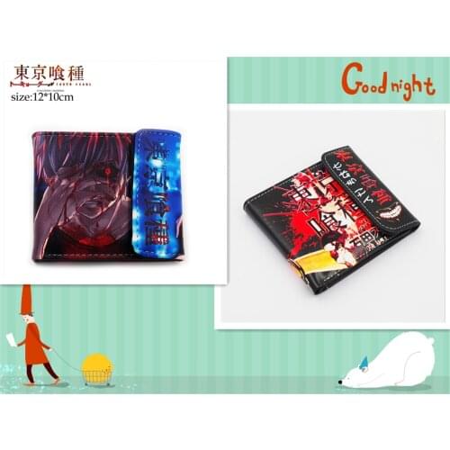 Anime Tokyo ghoul Logo Short Wallet New Buckle wallet boys girls Credit Card purse Small change wallet