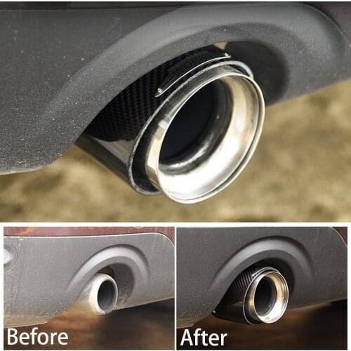 1pcs Car Carbon Fiber Muffler Shell Automobile Exhaust Pipe Tail Throat Cover Housing For Mini Cooper S One d JCW Accessories