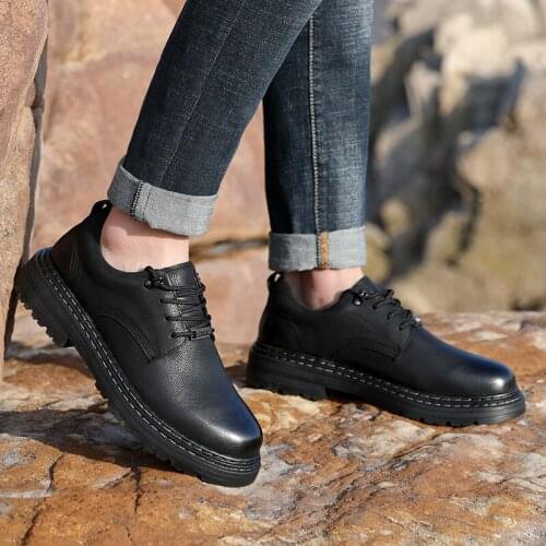 2021 Men Business Retro Comfortable High Quality Genuine Leather Full Black Office Outsole Men Derby Black Wedding Oxfords