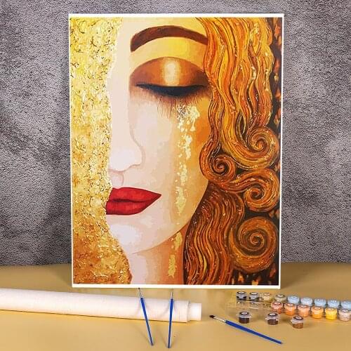 Klimt DIY Paint By Numbers Set Oil Paints 50*70 Boards By Numbers Decorative Paintings For Kids Wholesale Art