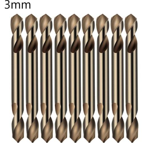 10 Pcs Double Head Spiral Torsion Twist Drills Set for Stainless Steel Metal Alloy Copper Woodworking Hole Cutter Punch Tools