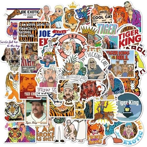 50PCS Documentary Tiger King Stickers For DIY Stationery Water Bottle Helmet Laptop Skateboard Guitar Waterproof Sticker