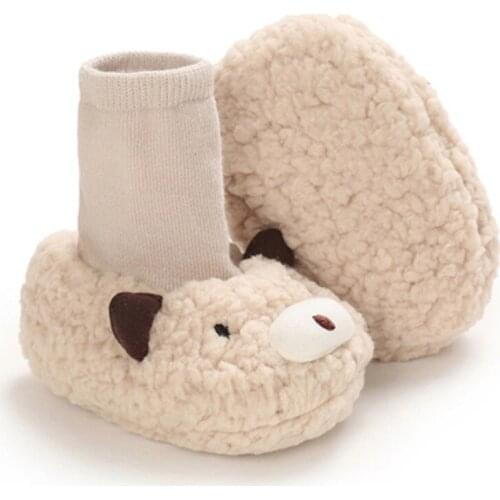 Baby Boy Sock Shoes For Kids Cute Cartoons Toddler Newborn Short Infant Non-Slip Slippers Childrens Girl Warm Protector Winter