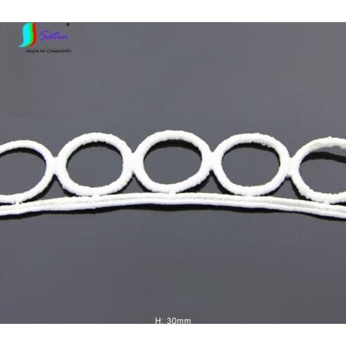 Wholesale Width 80mm Wedding Dress Skirt Hat DIY Clothing Edge Decorative Accessory Hollow-out White Circles Cotton Lace A0042C