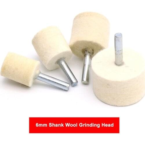 6mm Shank Wool Felt Mounted Polishing Buffing Wheel 20/25/30/35/40mm Mirror Grinding Head For Drill Rotary Tool
