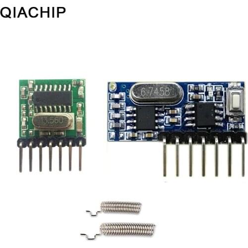 QIACHIP 433Mhz Wireless Remote Control Switch RF Module 1527 Decoding 4 CH Receiver + Transmitter For Lights Controller DIY Kit