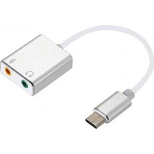 Connector Type C Cable Sound Card Splitter External Adapter Headphone Usb Sound Card External Adapter With 3.5Mm Female