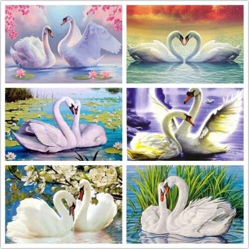 SHAYI Diy Diamond Painting Swan Full Diamond Mosaic Art Cross Stitch Diamond Embroidery Gift Home Decor Painting Wall Stickers