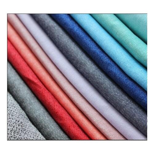 Candy colors twill cotton stretch denim pants feet suit windbreaker thin cloth fabric diy handmade wholesale free shipping