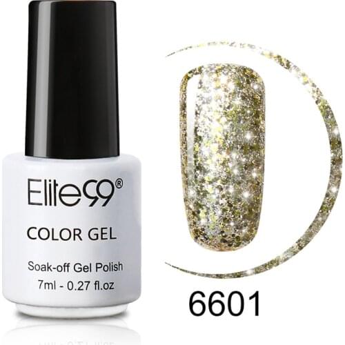 Elite99 7ml Starry Glitter Nail Gel Varnish Semi Permanent UV Nail Polish Glitter Sequins Gel Polish Nail Art Hybrid Varnish