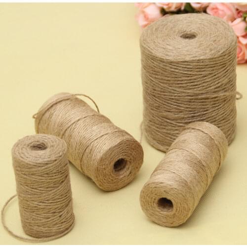 2mm 50/100 Meters Natural Vintage DIY Jute Rope Cord String Twine Burlap Ribbon Crafts Sewing Jute Hemp Wedding Party Decoration