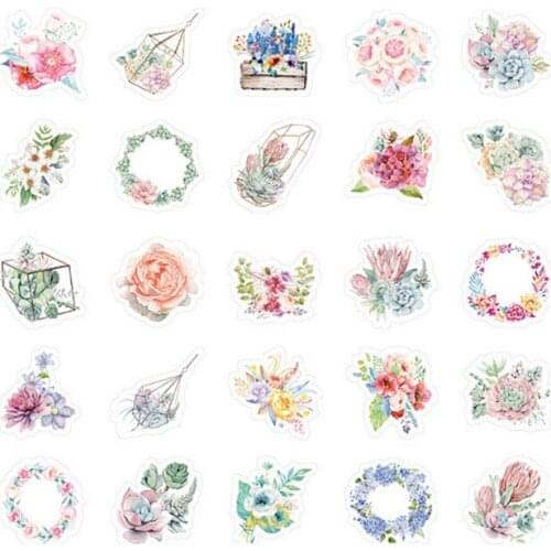 20packs/lot Different Flowers Leaves Decorative DIY Diary Album Paper Scrapbooking Adhesive Stickers supply for School Office