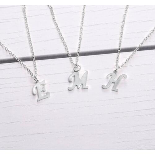 50Pcs/Lot Gold Color Stainless Steel A-Z 26 Letters Pendants Charm Pendant Necklace Bracelet Charms DIY Jewelry Handmade