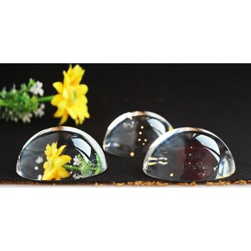 70mm K9 Crystal Dome Paperweight Hemisphere Semi Ball Crystal