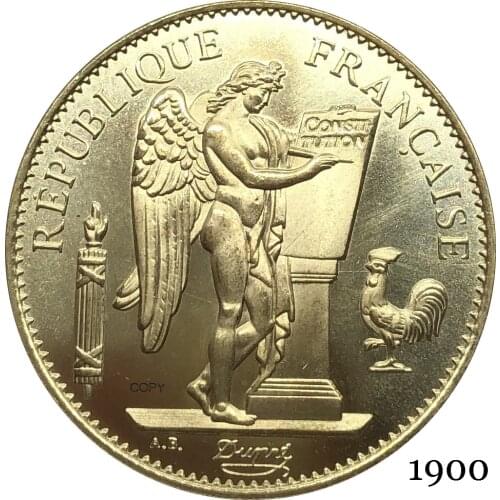 France Third Republic Francaise 1900 A 100 Francs Liberte EGALITE FRATERNITE Gold Coins Brass Metal Copy Coin