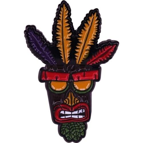 Crash Bandicoot Aku Aku Badge Adventure Video Game Fans Flair Addition
