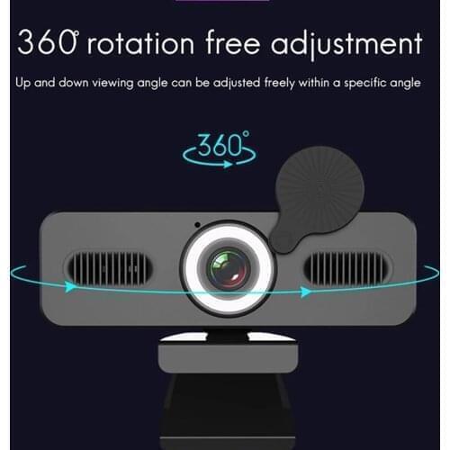 Auto Focus Webcam 4K/2K/1080P HD Camera USB With Beauty Fill Light Circle With Microphone Rotatable Camera Live Streaming Camera