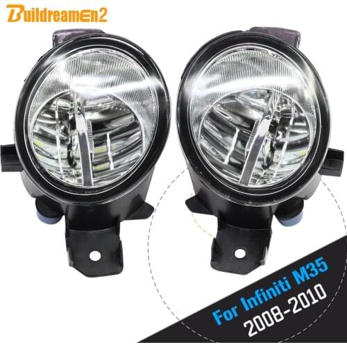 Buildreamen2 For Infiniti M35 2008 2009 2010 Car H11 4000LM LED Bulb Right + Left Fog Light DRL Daytime Running Light 12V