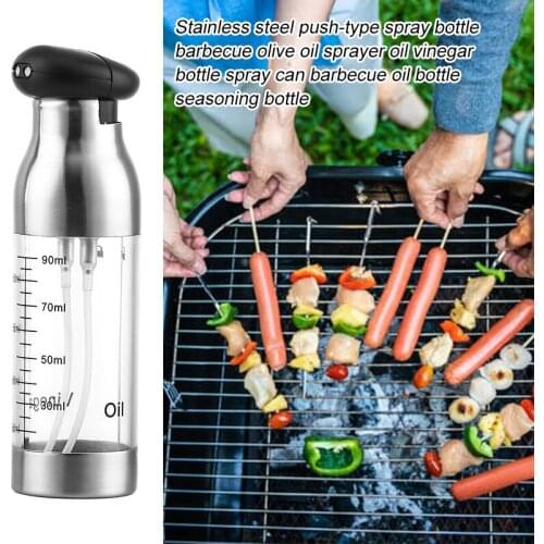Stainless Steel Oil Spray Bottle Dual Head Spray Olive Oil Can Pot Seasoning Bottle For Household Barbecue Tools