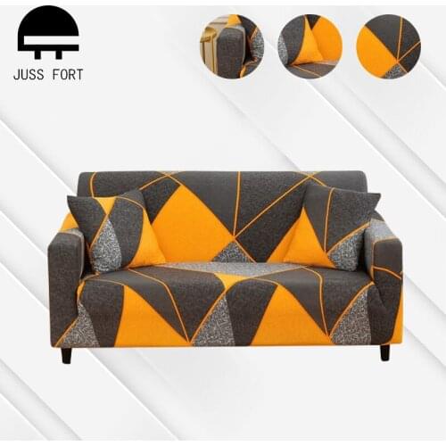 Geometry Print Elastic Sofa Cover Slipcover for Living Room Sectional Corner L-shape Chair Protector 1/2/3/4 Seater Couch Covers