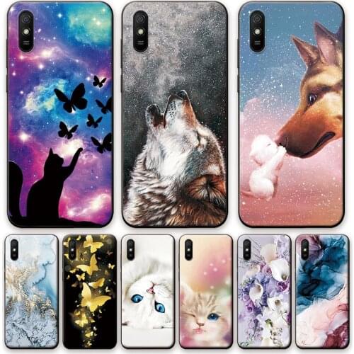Redmi 9A Case For Xiaomi Redmi 9A Case Cover Silicone Soft TPU Phone Case Redmi 9A 9A Back Cover Cute Cat Cool Wolf Shell 6.5"
